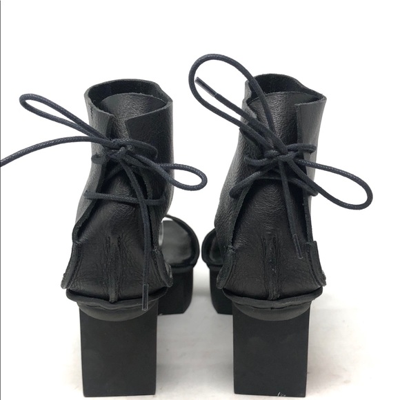 Trippen Happy Black Leather Platform Sandals 42/10 - Picture 2 of 8